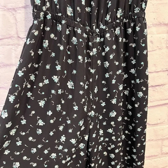 CeCe Women’s Blue Square Neck Scattered Floral Jumpsuit Size 4 - Picture 9 of 13